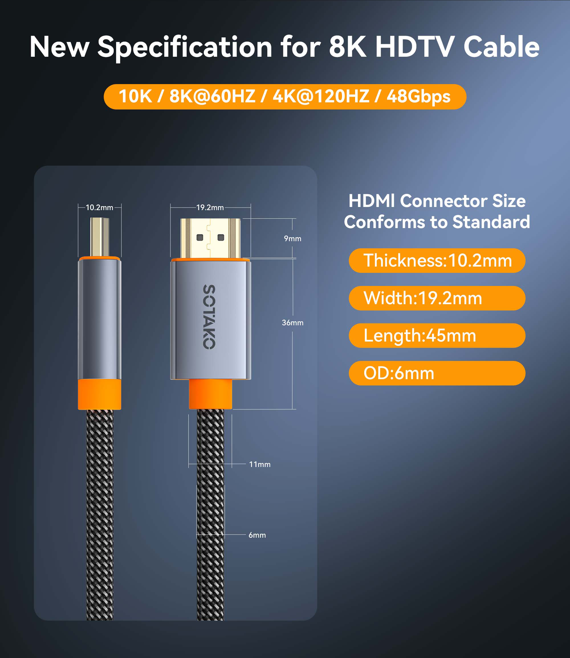 کابل HDMI SOTAKO 2.1 مخصوص 8K و 4K – طول کابل 1.5 متر