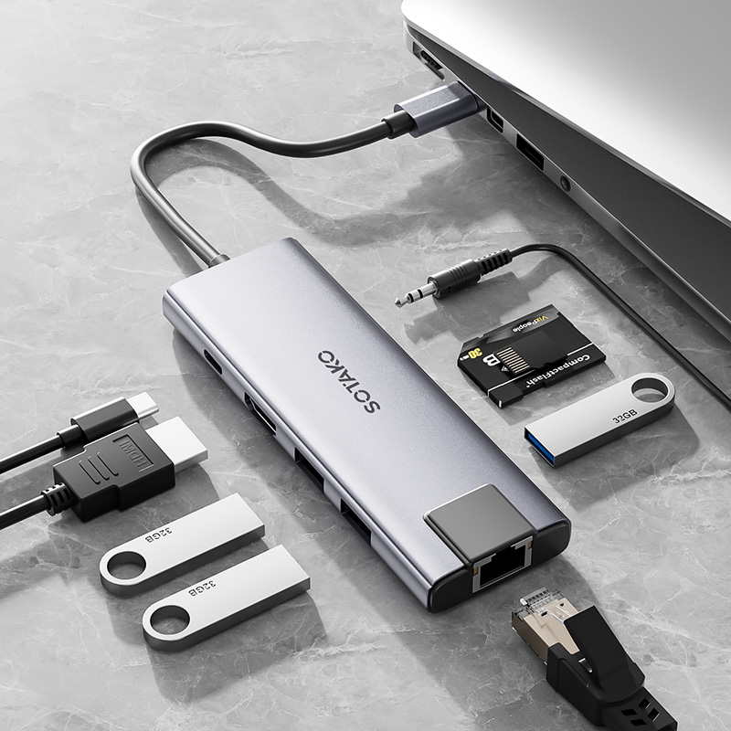 هاب USB-C همه‌کاره SOTAKO 9-in-1 – همراه حرفه‌ای لپ‌تاپ شما