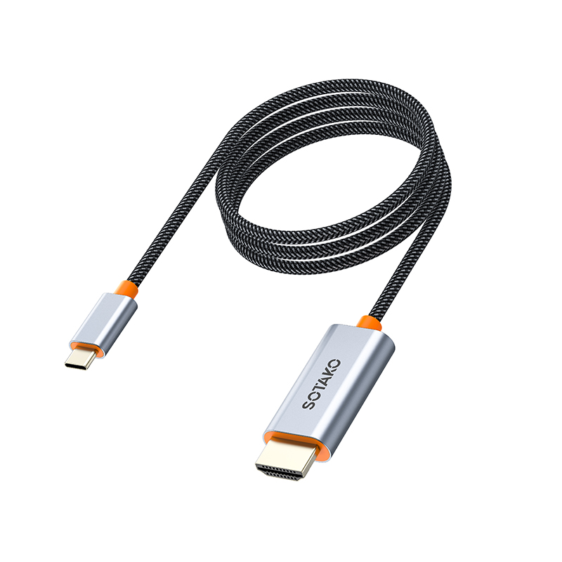 کابل تبدیل USB-C به HDMI مدل SOTYKO 4K انتقال تصویر با کیفیت فوق‌العاده، مناسب لپ‌تاپ، موبایل و تلویزیون‌های 4K