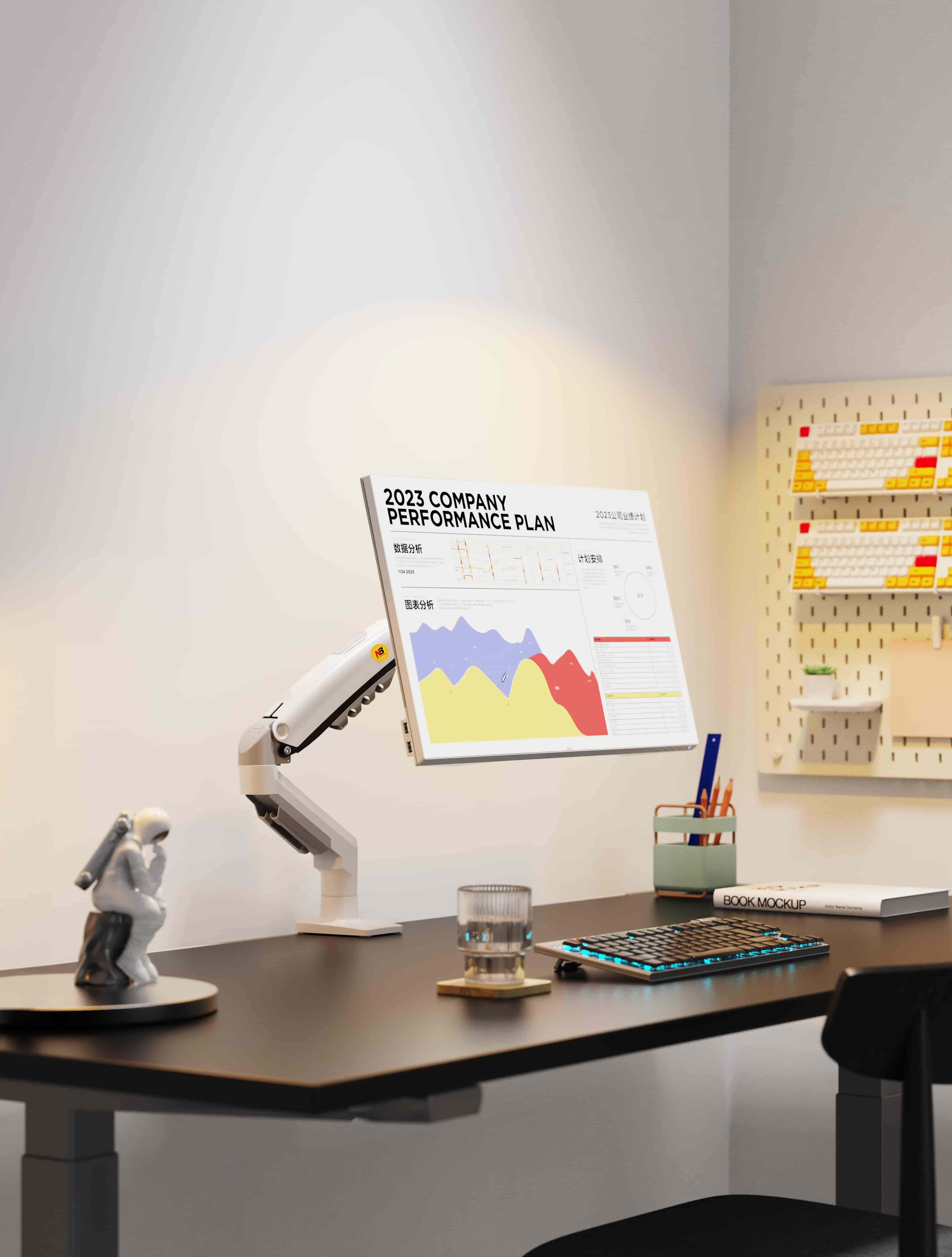 پایه مانیتور بازویی گازی NB مدل Ergonomic F80 – مناسب مانیتورهای 17 تا 30 اینچ