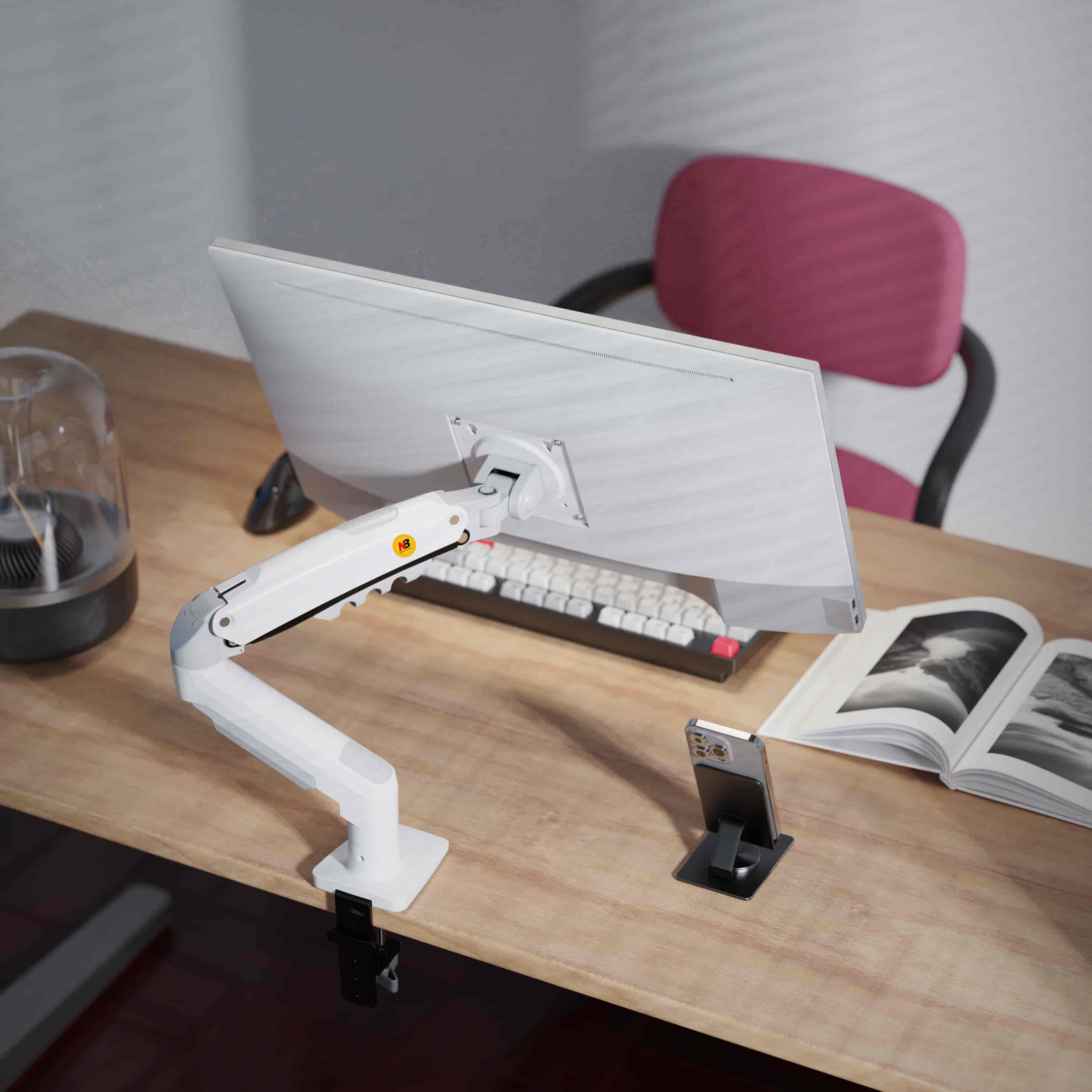 پایه مانیتور بازویی گازی NB مدل Ergonomic F80 – مناسب مانیتورهای 17 تا 30 اینچ