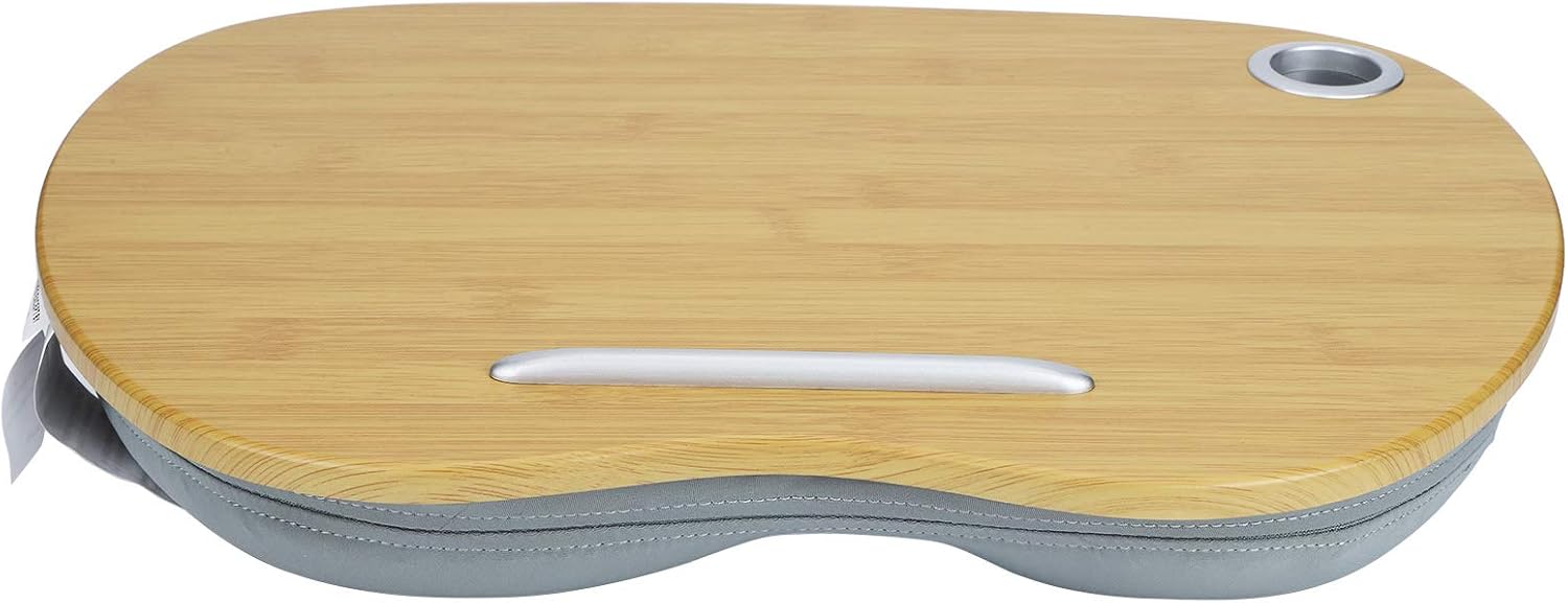 میز لپ‌تاپ Mxtech با زیره‌ی نرم و طراحی شیک چوبی – مناسب استفاده راحت روی تخت و مبل