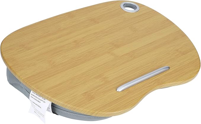 میز لپ‌تاپ Mxtech با زیره‌ی نرم و طراحی شیک چوبی – مناسب استفاده راحت روی تخت و مبل