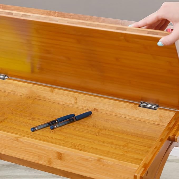 میز تاشو بامبو قابل حمل، مناسب لپ‌تاپ، مطالعه و کمپینگ