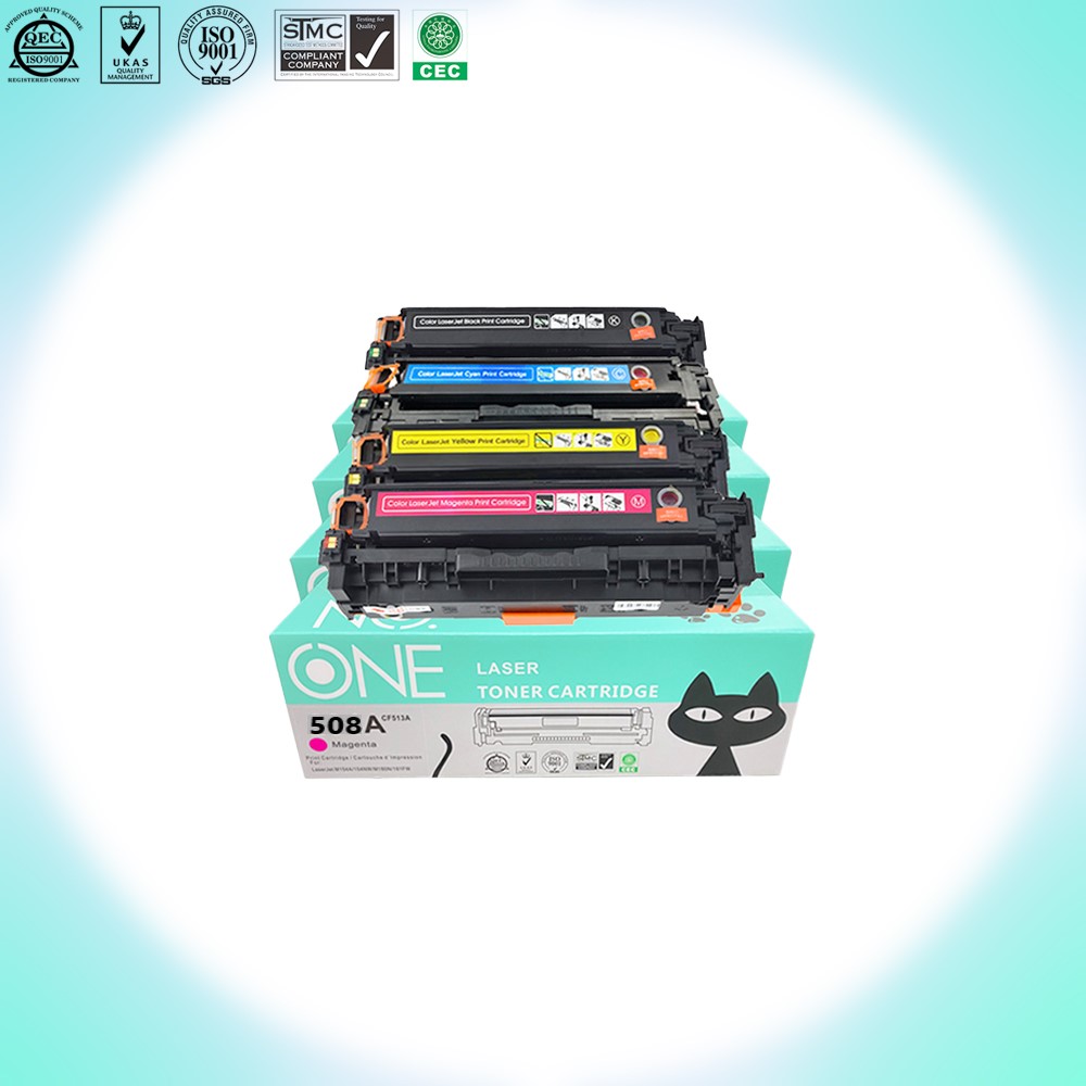 ست چهار رنگ کارتریج لیزری No One 508A (جایگزین HP 508A – Black, Cyan, Magenta, Yellow)