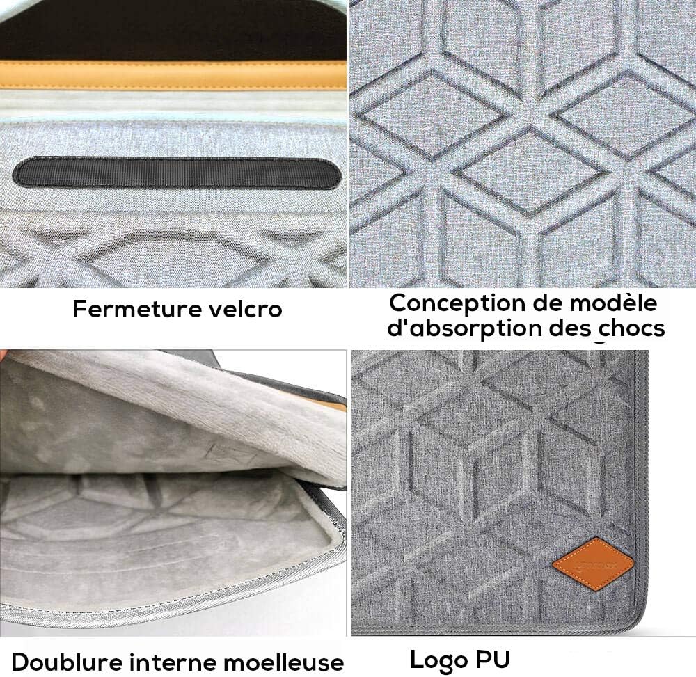 کاور لپ تاپ Lymmax، ضد ضربه، محافظ لپ تاپ، با جیب زیپی، کاور ضد آب EVA با دسته پد دار