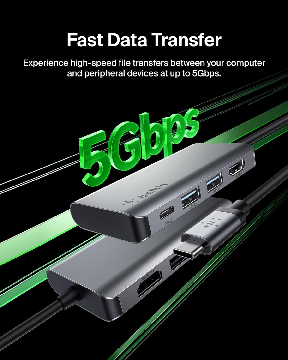 هاب شارژر 4 در 1 بلکین مدل Belkin Connect USB-C 4-in-1 Multiport Adapter AVC006 اورجینال