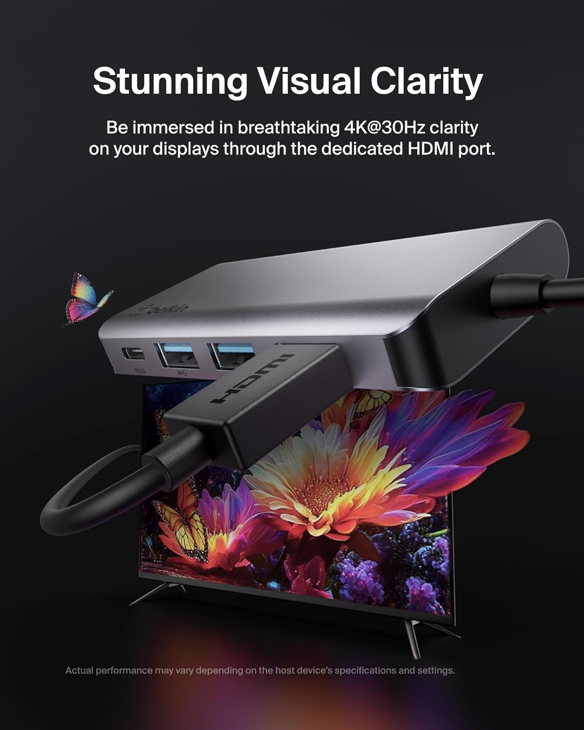 هاب شارژر 4 در 1 بلکین مدل Belkin Connect USB-C 4-in-1 Multiport Adapter AVC006 اورجینال